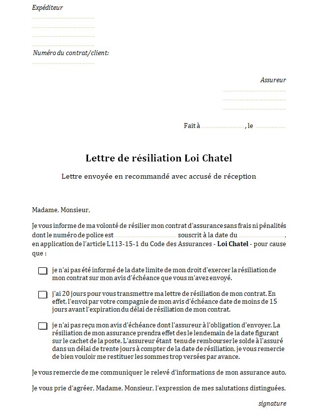 résiliation mandat de vente lettre type